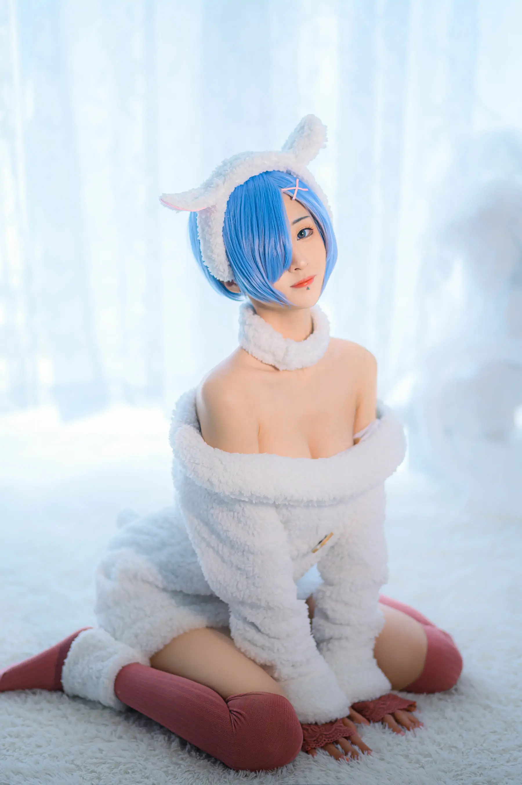 【性感写真】[福利COS] 妹抖青写真 – 蕾姆绵羊(10P)-美图-云享社·资源