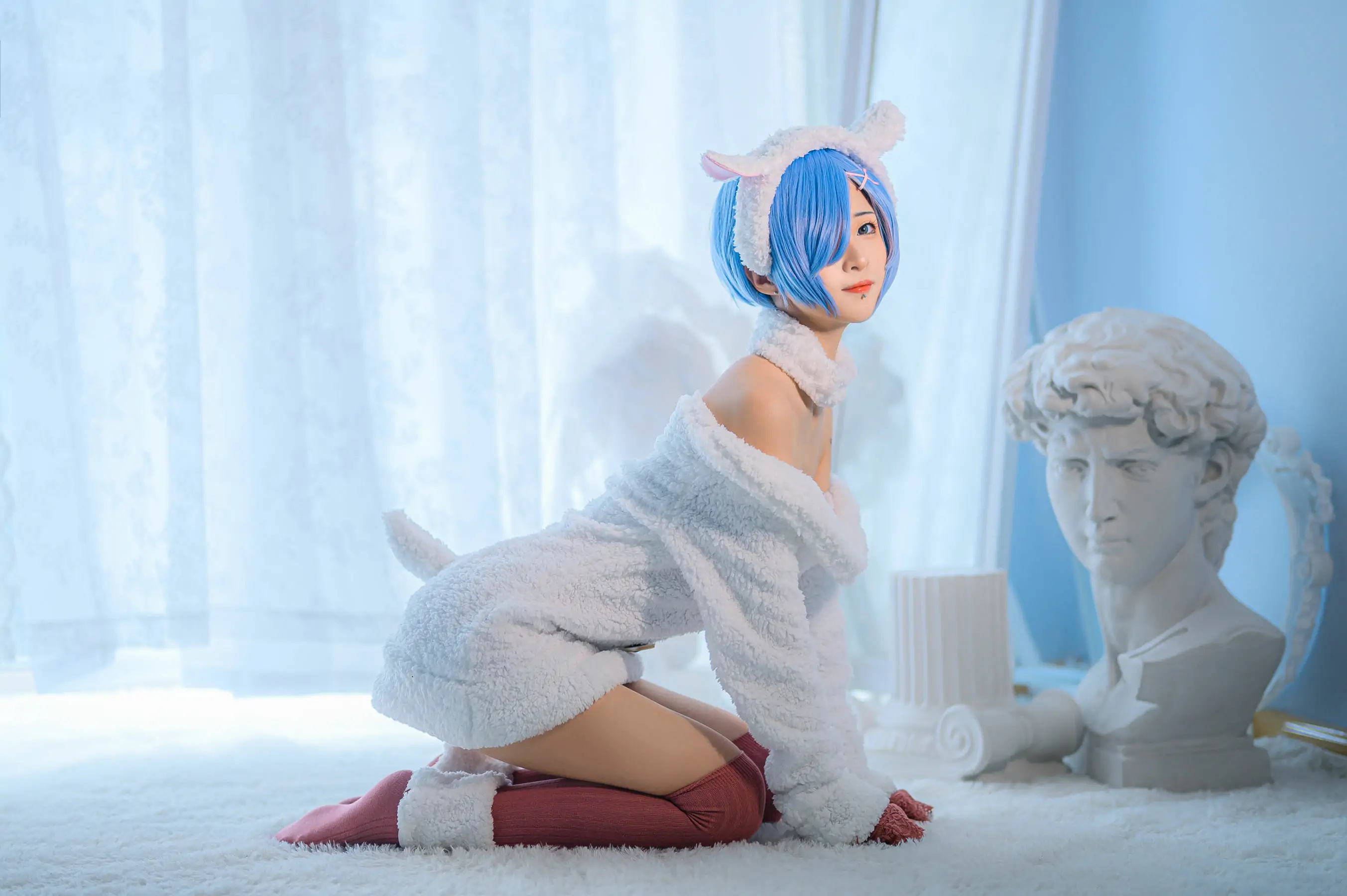 [福利COS] 妹抖青写真 - 蕾姆绵羊