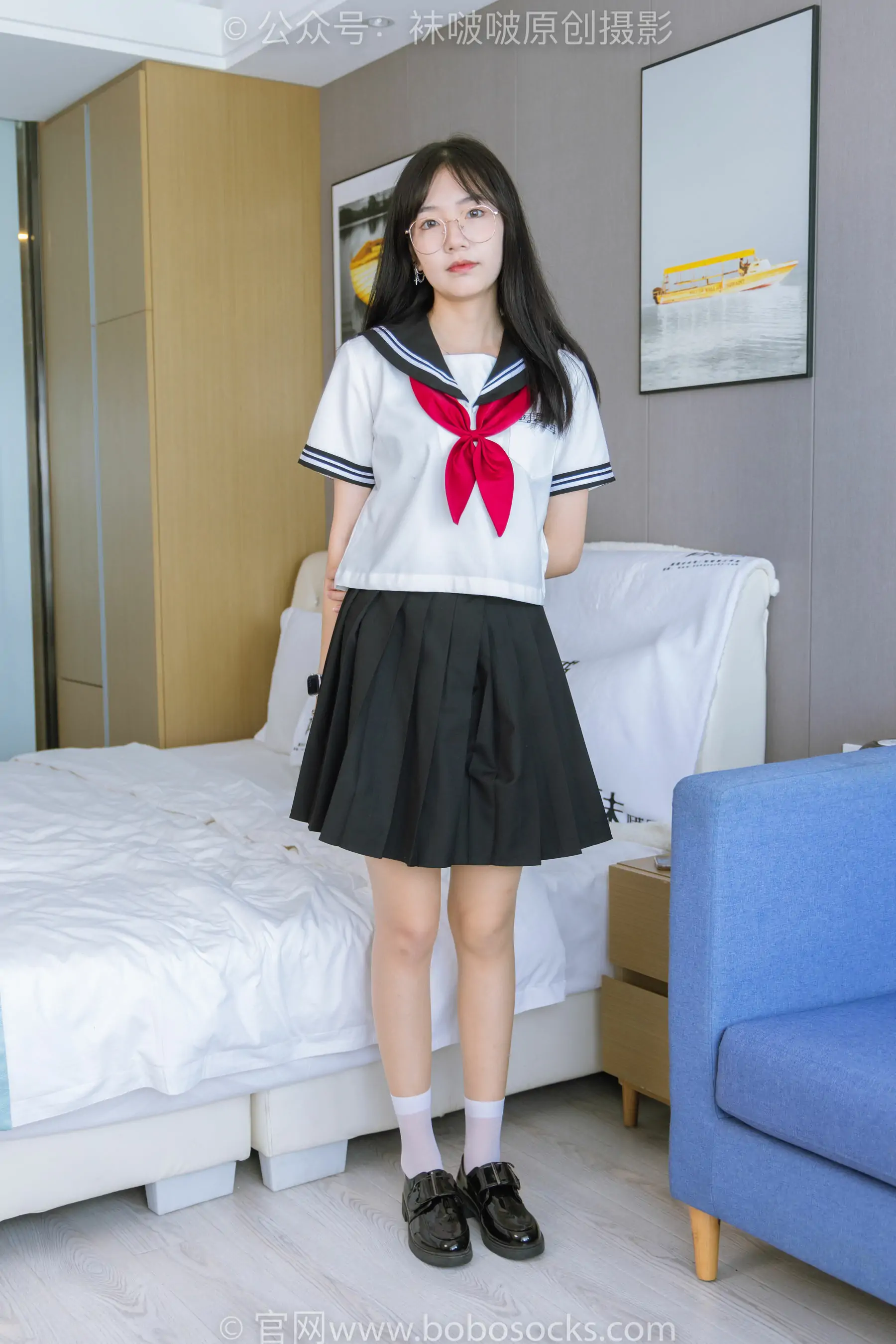 【性感写真】BoBoSocks袜啵啵 No.197 小甜豆-皮鞋、短白丝、肉丝、jk制服(139P)-美图-云享社·资源