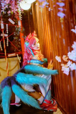 [Cosplay写真] 动漫博主雯妹 - 阿狸(14P)