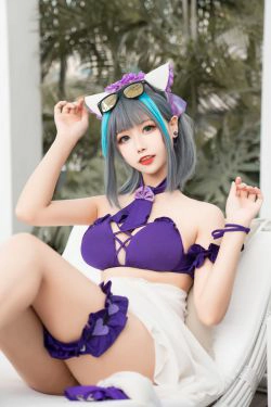 [COS福利] 微博妹子Momoko葵葵 - 柴郡水着(40P)