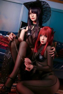 [网红COSER写真] 动漫博主曉美媽&羊大真人 - 魔女集会(35P)