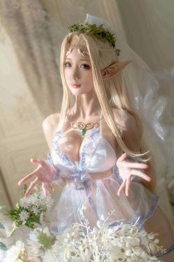 [网红COSER写真] 动漫博主蠢沫沫 - 白精灵 婚纱(60P)