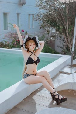 [福利COS] 人气Coser二佐Nisa - 碧蓝 让巴尔泳装(20P)