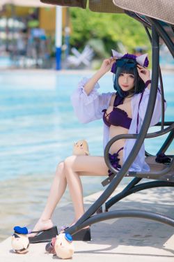 [福利COS] Tomoyo酱 - 碧蓝 柴郡泳装(18P)