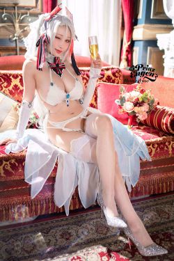 [福利COS] Hane Ame 雨波写真 - 欧根亲王 婚纱(27P)