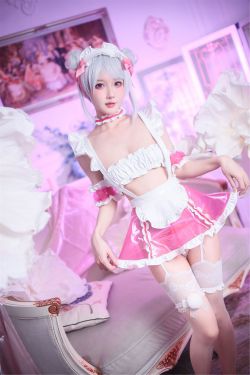 [福利COS] 动漫博主阿包也是兔娘 - 七夕粉粉女仆(49P)-COS