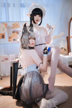 [福利COS] 可爱人气Coser面饼仙儿&半半子 - Arknights 黑x森蚺バレエ(56P)