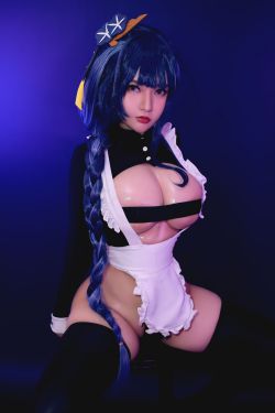 Coser小姐姐Potato Godzilla - Maid Raiden Shogun(17P)-惊艳,Show,Girl